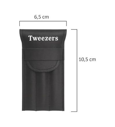 Diğer 128846933 3'lü Profesyonel Paslanmaz Çelik Cımbız Seti, Siyah Deri Taşıma Çantası İle, 10 Cm Uzunluk, Hassas Tutuş İçin İdeal Siyah