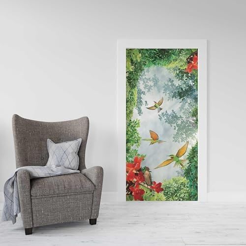 Diğer 128856954 Kapı Giydirme Kapı Folyosu 3D Kuşlar