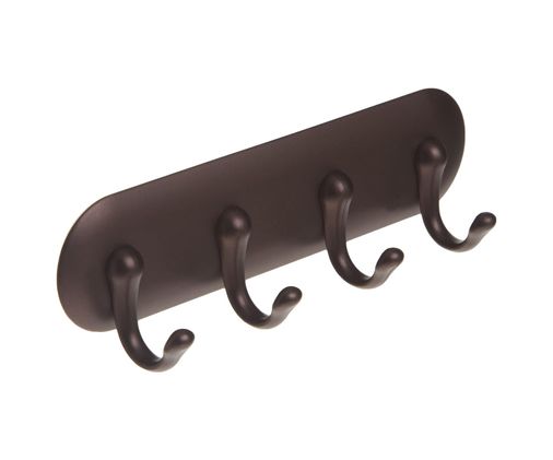 Diğer 128861334 York Kendinden Yapışkanlı Plastik Anahtar Rafı, Mutfak, Çamurluk, Koridor, Giriş Yeri İçin 4 Kancalı Düzenleyici, 3,8 Cm X 17,7 Cm X 14 Cm - Bronz