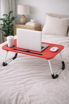 Diğer 128873437 Portatif Atlantik Kırmızı Renk Laptop Sehpası Katlanabilir Çalışma Masası Kahvaltı Masası