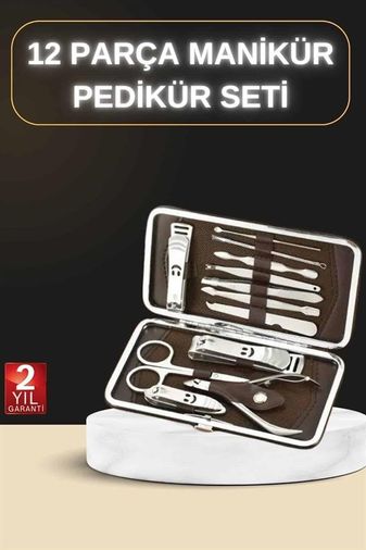Diğer 129981637 12 Parça Manikür Pedikür Seti Özel Deri Çanta El Ayak Bakımı Akne Ve Sivilce Temizleme 66359310