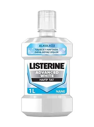 Diğer 130365970 Advanced White Ağız Bakım Ürünü, Zorlu Lekeleri Giderir, Hafif Tat, Sıfır Alkol, Name Aromalı, 1000Ml Açık Yeşil