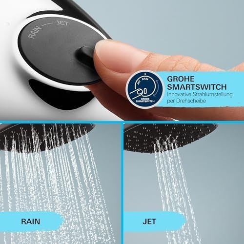 Diğer 130373156 Comfort 110 El Duşu, 2 Akışlı Yağmur & Jet , Smartswitch, 110Mm Kare Duş Başlığı, Düşmeye Dayanıklı Silikon Halka, Kireç Önleyici Sistem, Krom, 26397001