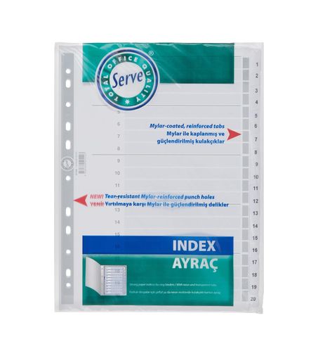 Diğer 130374869 Karton Ayrac 1-20 Rakam A4