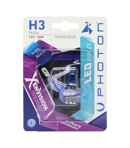 Diğer 130375452 Ampul H3 12V 55W Xen Vision Tekli Blister Beyaz Işık 6000K Pht Ph5503 Dv B1