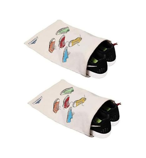 Diğer 131576605 Stonehill Büzgülü Ham Bez Ayakkabı Torbası 30X40 Cm. 2 Adet Ayakkabı Baskılı