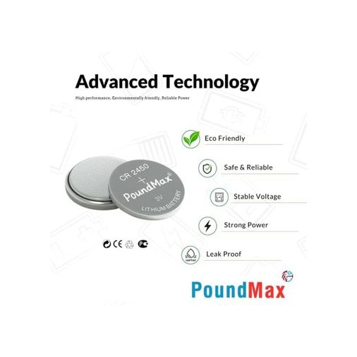 Diğer 131738819 20 X Poundmax Cr2450, Dl2450,ecr2450, Kcr2450 3V Lityum Madeni Düğme Pil