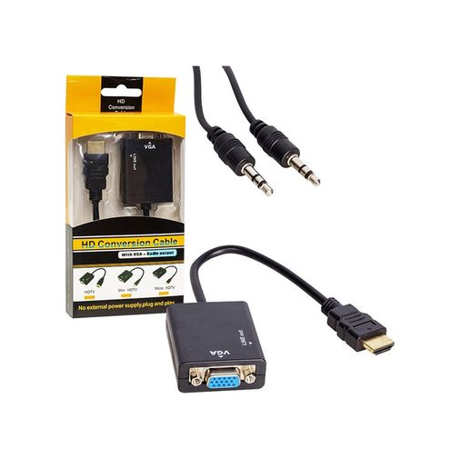 Diğer 3362060 Hdmı To Vga Çevirici Adaptör Ses Çıkışlı Kutulu 4434