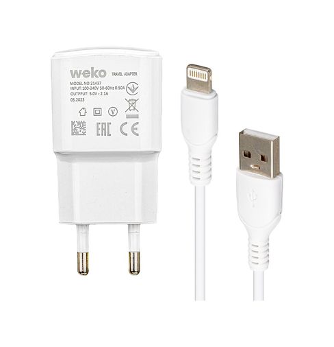 Diğer 3363597 Wk-21437 Ip 2.1 Amper Şarj Başlık Adaptörü + Lıghtnıng Kablo No:3 4434