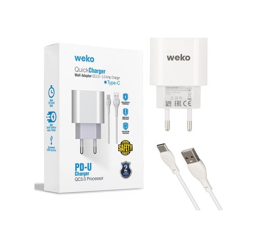 Diğer 3530062 Wk-21442 Pdu Qc 3.0 Amper Şarj Başlık Adaptörü + Type-C Kablo No:1 4434