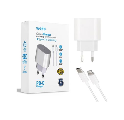 Diğer 3530063 Wk-21443 Pd-C 20 Watt Type-C Şarj Başlık Adaptörü + Type-C To Lıghtnıng Kablo No:9 4434