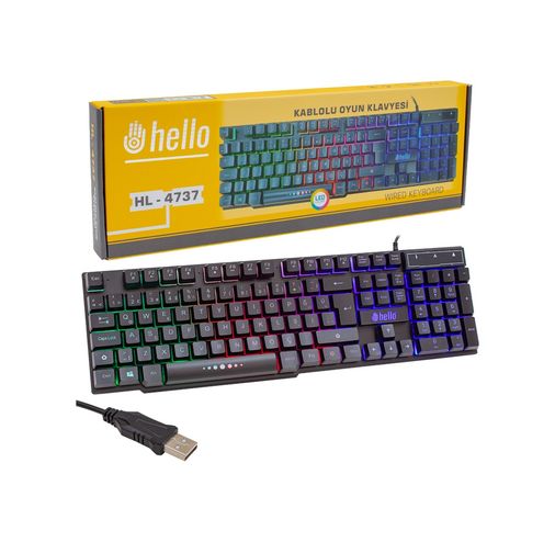 Diğer 3573906 Hello Hl-4737 Kablolu Oyuncu Gamıng Klavye 4434