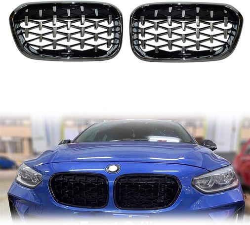 Diğer 46167294 Bmw F20 Diamond Ön Panjur Izgara 2012-2015 Arası Krom-Siyah