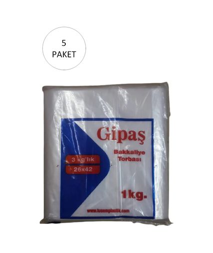 Diğer 47476056 Bakkaliye Naylon Torba 3'kg Lık 26X42 Cm 5 Paket Takriben 825 Adet