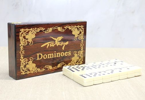Diğer 55MT3-KH-ALK4220 Ahşap Kutulu Domino Oyunu Alk4220