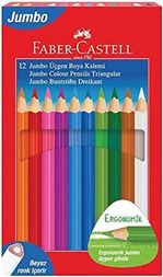 Diğer 57855210121067980184975 Üçgen Boya Kalemi, 12 Renk, Ergonomik Gövde, Beyaz Renk İçerir, Kalın Uçlu, Canlı Ve Örtücü Renkler 103 Ivory