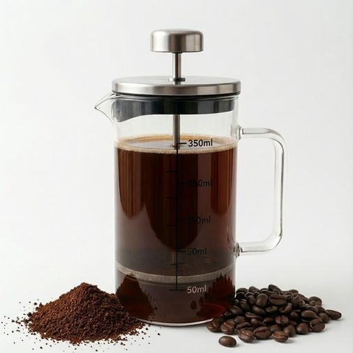 Diğer 57855210126353080184975 350 Ml Borosilikat Cam Termisil French Press Dayanıklı Cam Çay & Filtre Kahve Demleme, Bitki Çayı, Kahve Presi, Sızdırmaz Kapaklı Espresso & Çay Demleyici Açık Bej