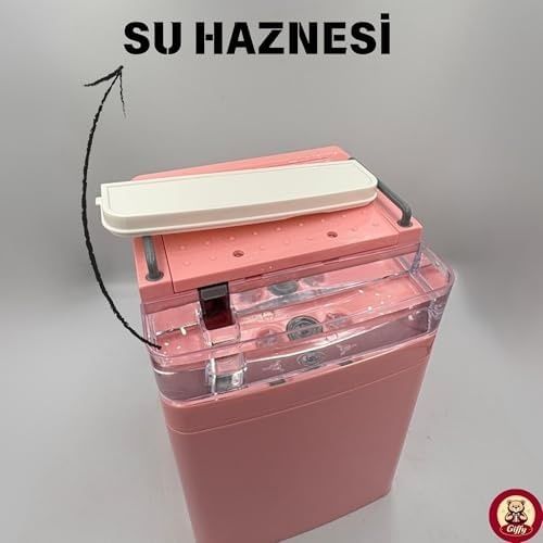 Diğer 57855210128589980184975 Oyuncak Buharlı Sesli Işıklı Kahve Makinesi Pilli Gerçekçi Su Akışlı Renk Değiştiren Bardaklı Mini Barista Seti Pembe Ahşap