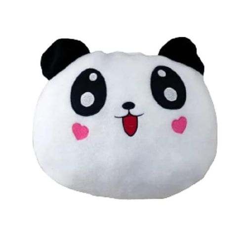 Diğer 57855210131687480184975 8683200803453 Panda Figürlü Kalp Yanaklı Sevimli Peluş Yastık Minnoş Yavru Panda Tasarımlı Dekoratif Yastık, Çok Renkli, Medium 50 X 22