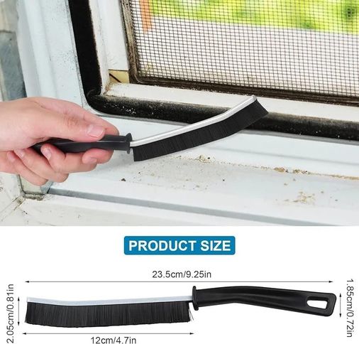 Diğer 578583241504999283959 2'li Dar Alan Ve Köşe Temizleme Fırçası Seti - Sert Kırtıllı Lavabo, Arası Ve Pencere Oluk Fırçası Açık Gri
