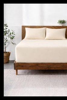 Diğer 57858324440380499283959 Lastikli & Hipoalerjenik Çarşaf%100 Pamuk Penye Kumaş Krem 140X200, Luxcarsaf Abanoz