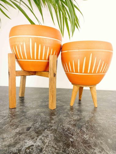 Diğer 57858324441009799283959 Ev Dekorasyon Dik Çizgi Desenli Terrakota Toprak Saksı Salon Çiçeklik İkili Set 3 Ayaklı- 4 Ayaklı-15 Cm A Antrasit 0 - 100 1 - 1Düz Dikim