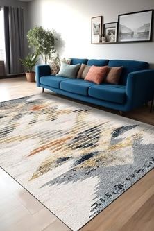 Diğer 57858324441452299283959 Dizayn Adelte Modern Desenli Şönil Pamuk Tabanlı Yıkanabilir Kaymaz Antibakteriyel Salon Halısı 80X200 Açık Bej