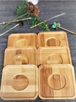 Diğer 57858324442894699283959 Bambu Çay Tabağı Altlığı, Kare Şekilli, Bej, Elde Yıkama Önerilen, Bulaşık Makinesi Uygun Değil, 10 X 10 Cm, 6 Parça 1