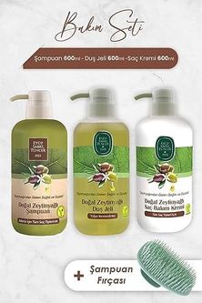 Diğer 57858324444006999283959 Zeytinyağlı Şampuan, Duş Jeli, Saç Kremi Ve Şampuan Fırçası Açık Bej