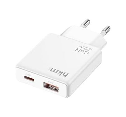 Diğer 57858324448901899283959 Extra Slım Gan 30W Usb-A Ve Type-C Çift Portlu Hızlı Şarj Aleti, Ultra İnce Güç Adaptörü, Beyaz Acı Kahve