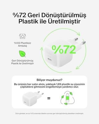 Diğer 57858324448923799283959 Kompakt Duvar Şarj Cihazı 45 W + Usb-C - Usb-C Kablosu, 17, 16, 15, 14, Plus, Pro, Pro Max, Galaxy S25 Serisi, S24, 9, İpad, Airpods Ve Fazlası İçin Hızlı Şarj, Beyaz Acı Kahve