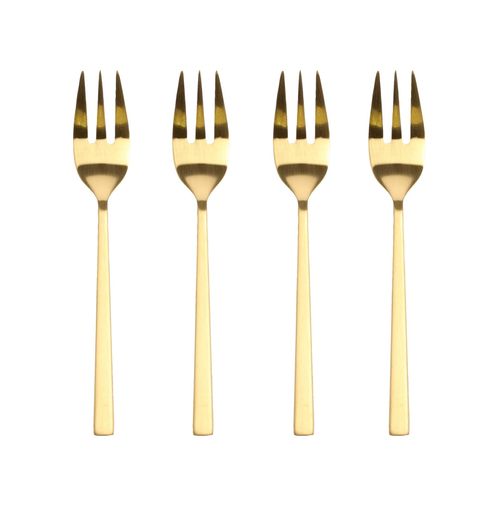 Diğer 57858324452318499283959 Bıtz Pasta Çatalı 4 Adet Paslanmaz Çelik Pirinç Rengi Açık Bej