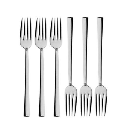 Diğer 57858324452419999283959 Gümüş Tatlı Çatalı Seti, Paslanmaz Çelik, 16 Cm, Metalik, Titanyum Kaplama, 6 Adet Açık Bej