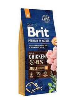 Diğer 62232871 Brit Premium By Nature Adult Orta Irk Tavuklu Yetişkin Köpek Maması 15 Kg