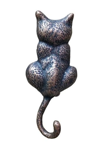 Diğer 76831664 Antika Tarz Dekoratif Pirinç Kedi Sırt Kapı Tokmağı, Taktak - 160X65Mm, Oksit