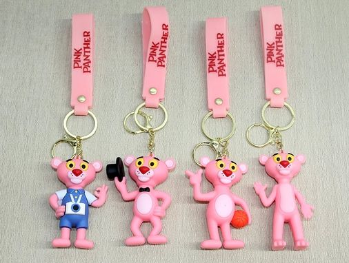 Diğer 91854372 Pembe Panter Silikon Anahtarlık Alk4271