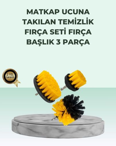 Diğer 96854203 Matkap Uyumlu Temizlik Fırçası Seti 3 Lü Çok Amaçlı
