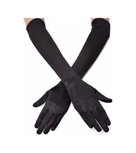 Diğer MEYSMRSMR-E198-G075-BLMY Mey İthalat Siyah Renk Likralı Dirseğe Kadar Uzun Kumaş Eldiven 40 Cm