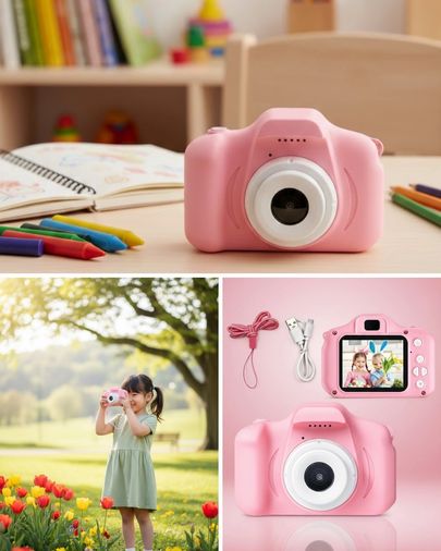 Diğer MEYTDUCZZZÇOCUKKAMERASIPEMBE-5-BLMY Mey İthalat Hd Taşınabilir Mini Kamera Video Fotoğraf Çekim Özellikli Şarj Edilebilir Kayıt Cihazı