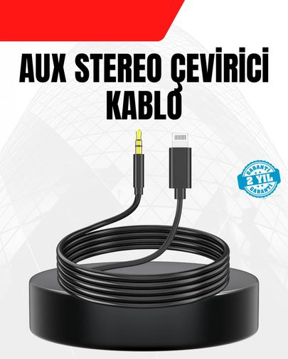 Diğer MEYTDUCZZZİPHONEAUX-4-BLMY Mey İthalat 1 Metre Lightning To Aux Çevirici Kablo Stereo Ses Yüksek Kalite