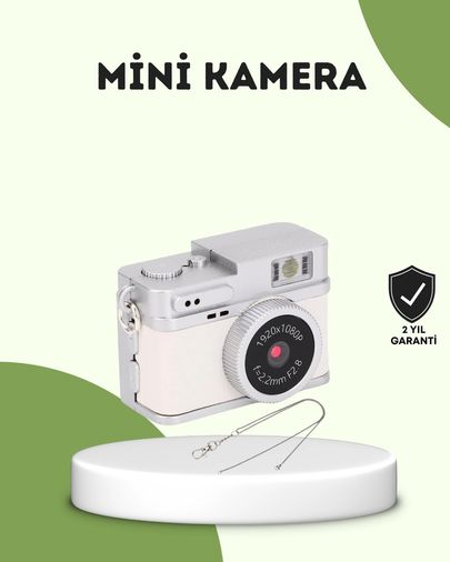 Diğer MEYTDUCZZZLK027KAMERABEYAZ-4-BLMY Mey İthalat Mini Hd Dijital Kamera 1080P Kordonlu Taşınabilir Retro Model