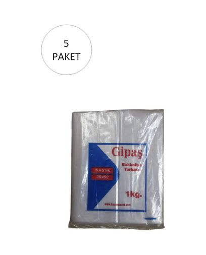 Diğer RT-RYL-HMR11056 Bakkaliye Naylon Torba 5'kg Lık 30X52 Cm 5 Paket Takriben 550 Adet