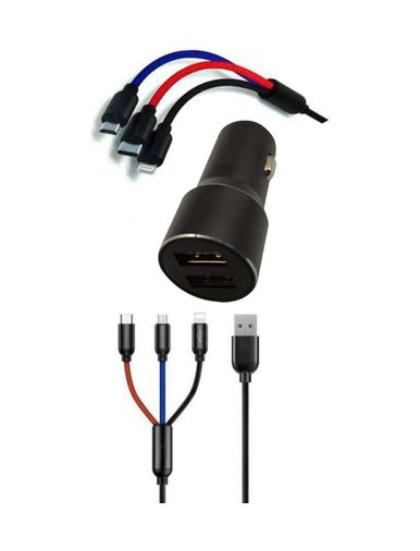 Diğer RT-RYL-TLFMUH1008 Çoklu Hızlı Şarj Kablosu Ve Seyahat Araç Şarj Soketi Type-C Mikro Apple Uyumlu Iphone 1.2 Metre 3A