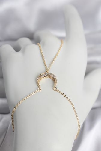Diğer SN751-BLNC Pirinç Gold Renk Hilal Model Zirkon Taşlı Kadın Şahmeran Altın