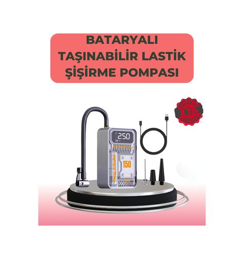 Diğer TKNUCZZZMC6619ARAÇPOMPASI-4MKR Çok Fonksiyonlu Araç, Bisiklet, Top Uyumlu Elektrikli Hava Pompası