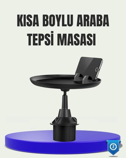 Diğer TRİTHLTUCZZZARABAMASA-1-BLNCCC 360 Döner Araç Bardaklık Tepsisi Geniş Yemek Alanlı Telefon Standlı Çok Renkli