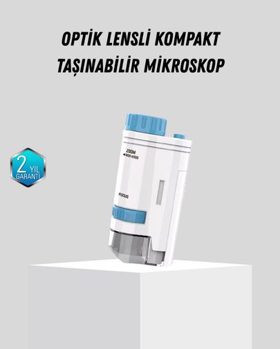 Diğer TRİTHLTXUCZZZÇOCUKMİKROSKOBU-BLNCCC Taşınabilir Mini Mikroskop Led Işıklı 80X 200X Büyütmeli Ve Odak Ayarlı