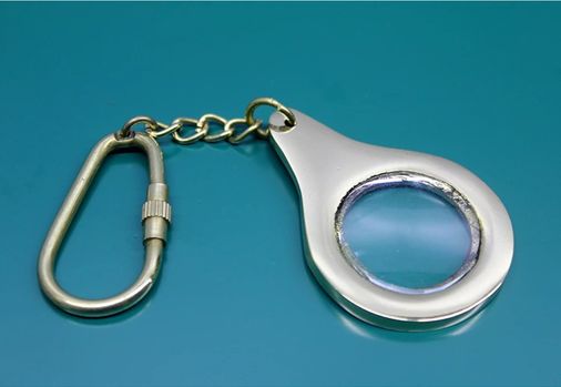 Diğer TrLat0KH002K-2846B-BLNCC Pirinç Büyüteç Anahtarlık 2846B