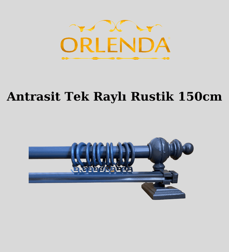 Diğer xGCdF4DluI Orlenda Tek Raylı Rustik Perde Askısı 150Cm
