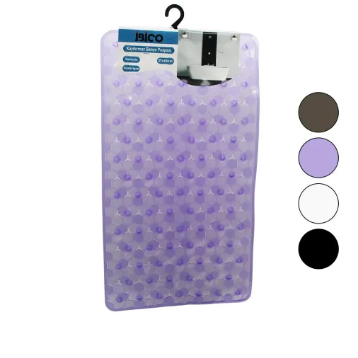DİKDÖRTGEN - LÜX PVC PETEK DESEN - ŞEFFAF-BUZLU 98PCS VANTUZ KAYDIRMAZ BANYO - KÜVET PASPAS 37X68CM (4745)
